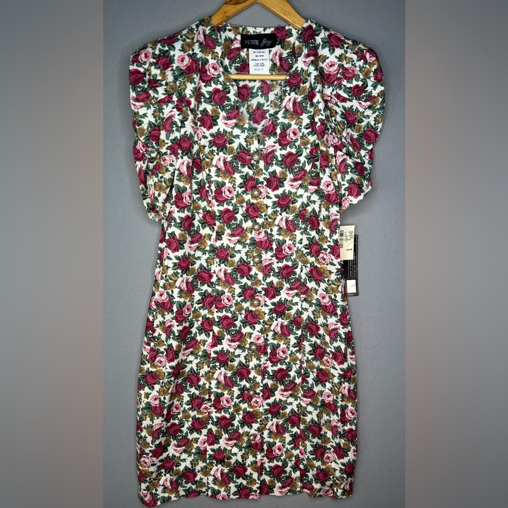 Vintage Floral Puff Sleeve Dress